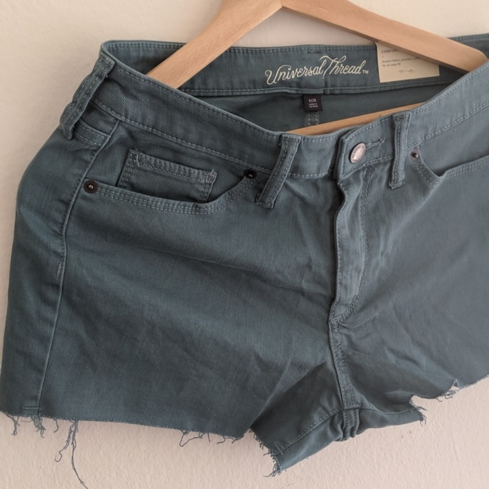 Universal Thread High Rise shorties- Dusk Green